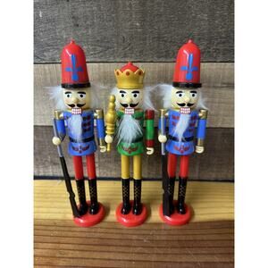 Nutcrackers Set of 3 Royal Soldiers Plastic 8-9” Tall